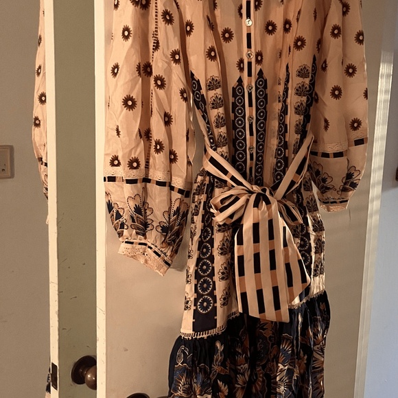 Farm Rio Cream Midi Dress - Picture 2 of 8